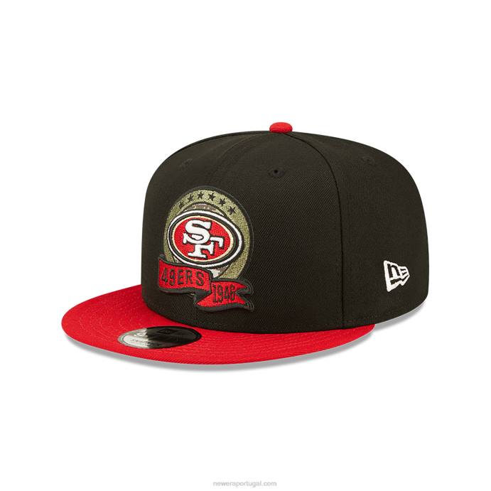 FFTN2103 New Era san francisco 49ers saudação nfl para servir o boné preto 9fifty snapback