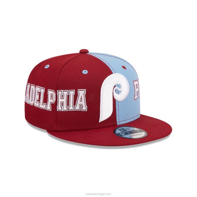 FFTN2104 New Era Boné philadelphia phillies teamsplit vermelho 9fifty snapback