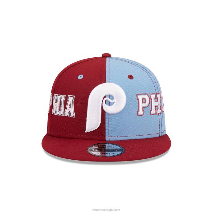 FFTN2104 New Era Boné philadelphia phillies teamsplit vermelho 9fifty snapback