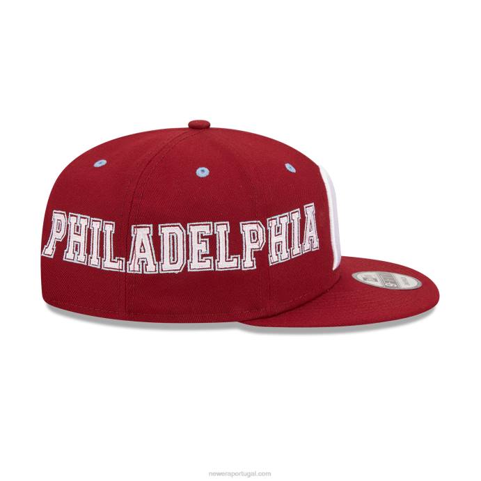 FFTN2104 New Era Boné philadelphia phillies teamsplit vermelho 9fifty snapback