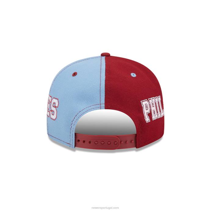 FFTN2104 New Era Boné philadelphia phillies teamsplit vermelho 9fifty snapback