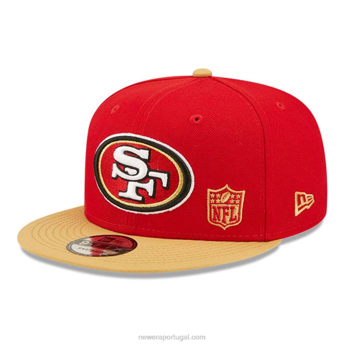 FFTN2109 New Era san francisco 49ers nfl boné black letter arch red 9fifty snapback