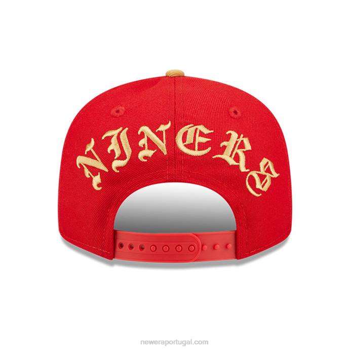 FFTN2109 New Era san francisco 49ers nfl boné black letter arch red 9fifty snapback