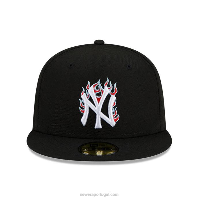 FFTN210 New Era New York Yankees MLB Team Fire Black 59Fifty Boné