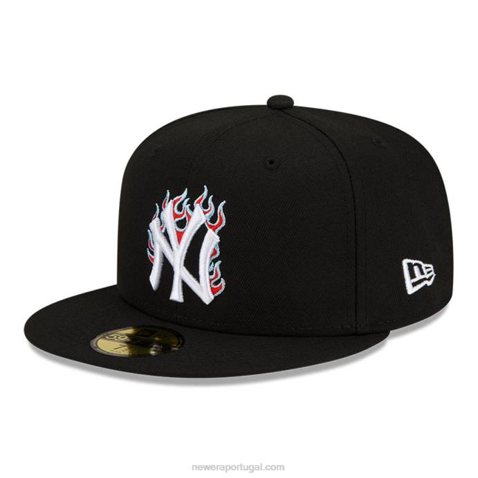 FFTN210 New Era New York Yankees MLB Team Fire Black 59Fifty Boné