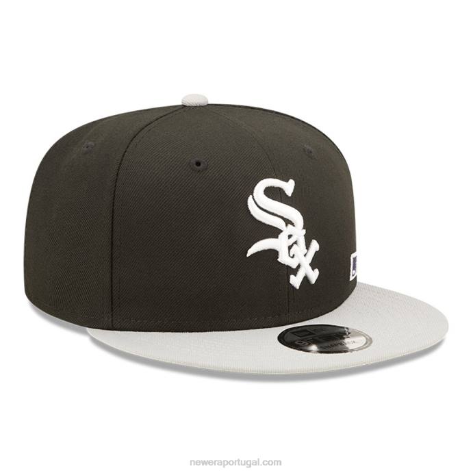 FFTN2119 New Era chicago white sox mlb preto letter arch boné preto 9fifty snapback