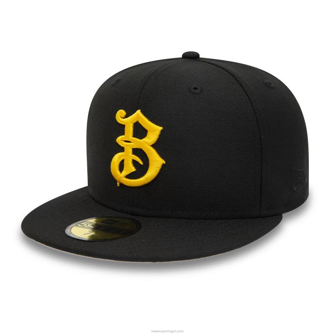 FFTN211 New Era boné justo Bradenton Marauders Milb preto e amarelo 59fifty