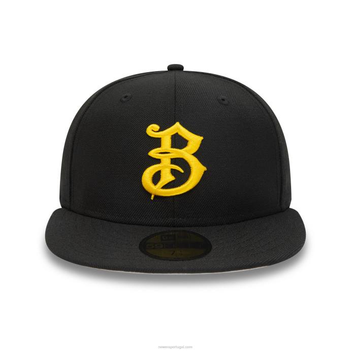 FFTN211 New Era boné justo Bradenton Marauders Milb preto e amarelo 59fifty
