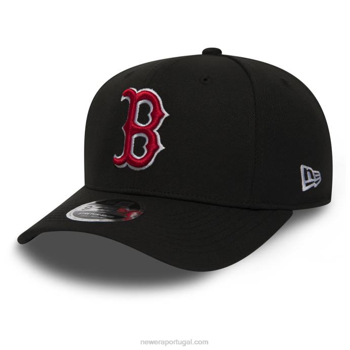FFTN2121 New Era boton red sox black 9fifty elástico snap boné