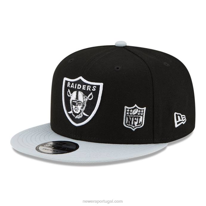 FFTN2122 New Era las vegas raiders nfl black letter arch black boné snapback 9fifty