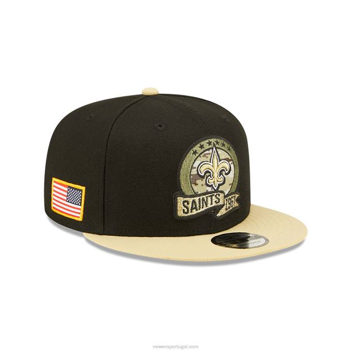 FFTN2129 New Era new orleans saints nfl salute to service boné preto 9fifty snapback