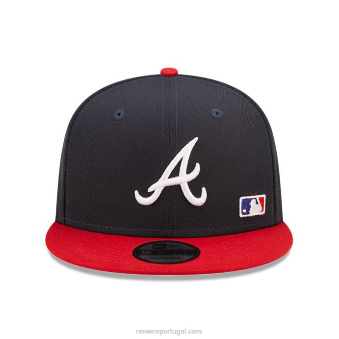 FFTN2131 New Era Boné snapback Atlanta Braves MLB Black Letter Arch Navy 9Fifty