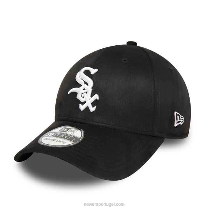 FFTN2148 New Era boné chicago white sox camurça preta 39thirty stretch fit