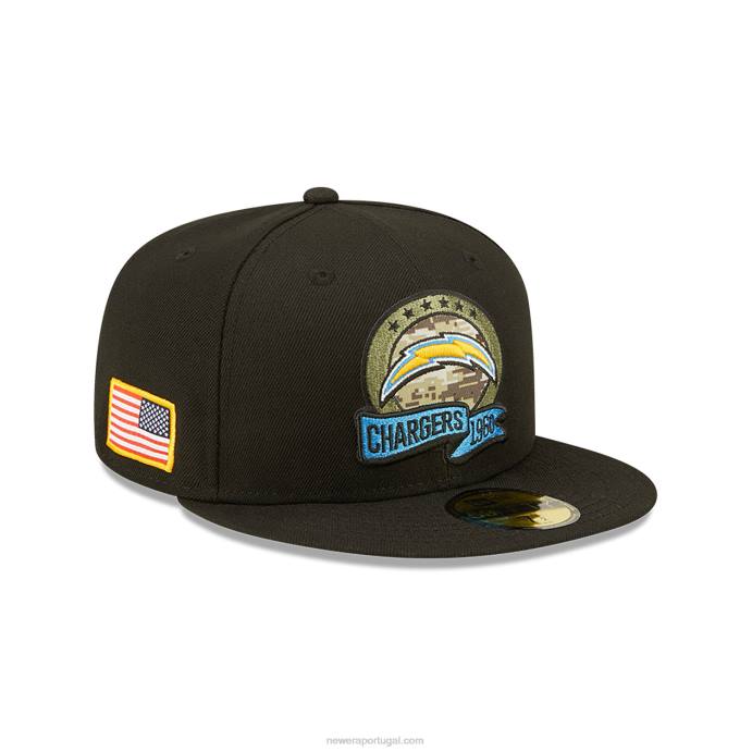 FFTN214 New Era la Chargers nfl salute to service boné preto 59fifty