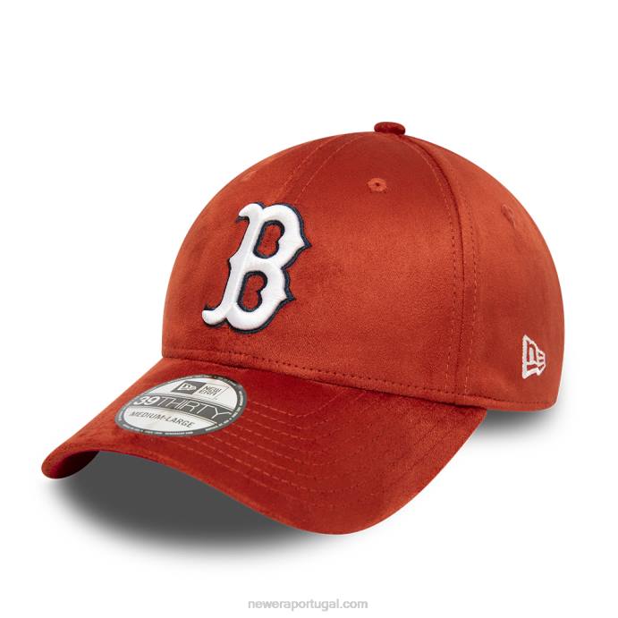 FFTN2151 New Era Boné boston red sox camurça vermelha 39thirty stretch fit
