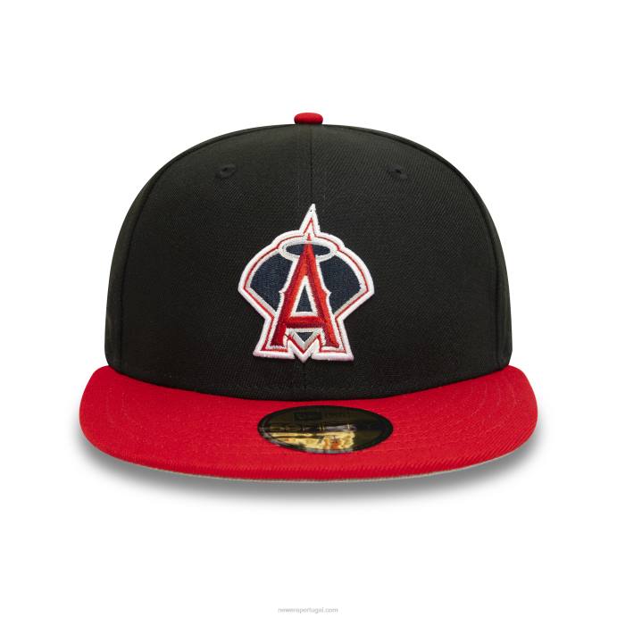 FFTN215 New Era boné ajustado preto 59fifty da série world 2002 la angeles