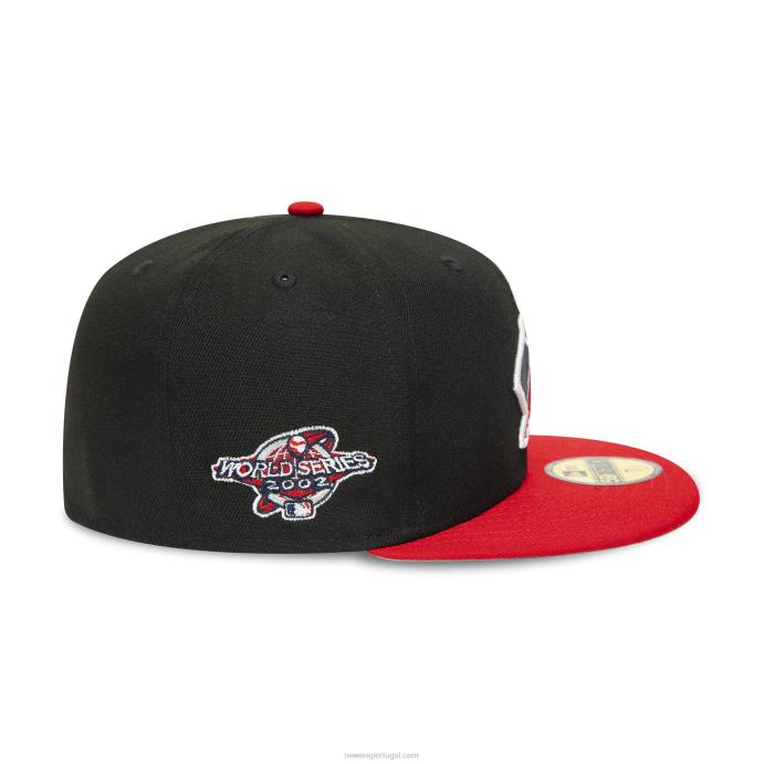 FFTN215 New Era boné ajustado preto 59fifty da série world 2002 la angeles