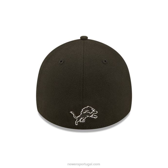 FFTN2164 New Era boné detroit lions nfl sideline 2022 preto 39thirty stretch fit