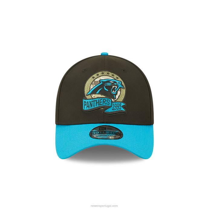 FFTN2166 New Era carolina panthers nfl salute to service boné preto 39thirty stretch fit