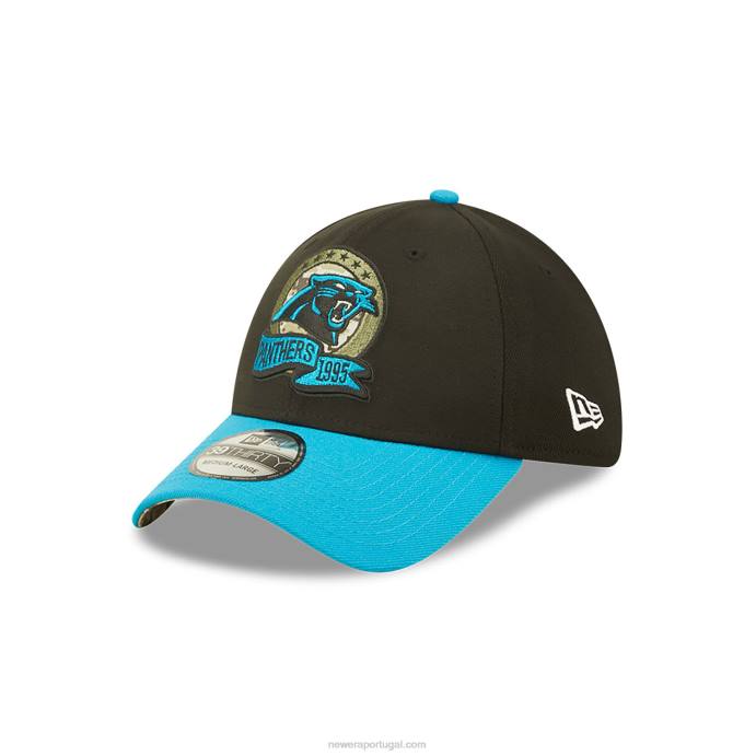FFTN2166 New Era carolina panthers nfl salute to service boné preto 39thirty stretch fit