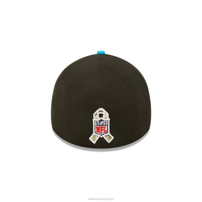 FFTN2166 New Era carolina panthers nfl salute to service boné preto 39thirty stretch fit