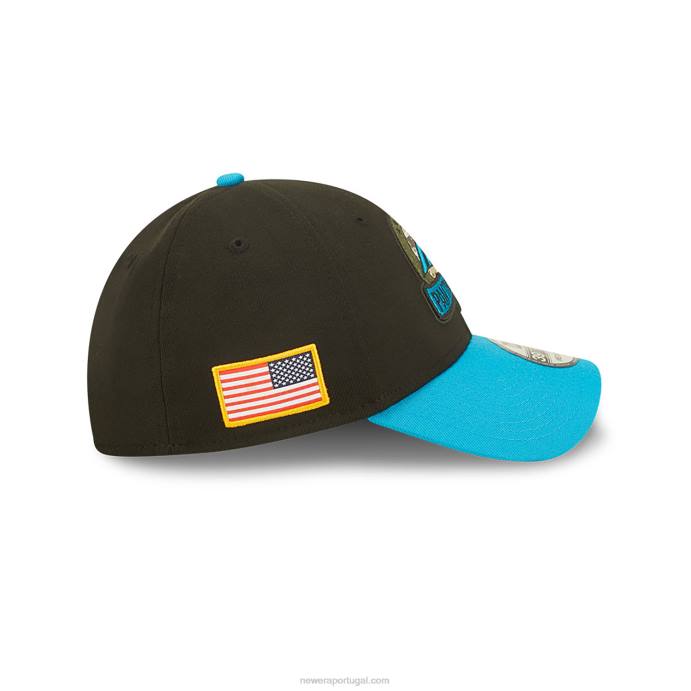 FFTN2166 New Era carolina panthers nfl salute to service boné preto 39thirty stretch fit