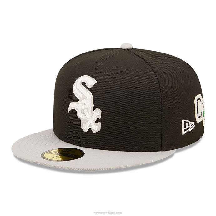 FFTN216 New Era chicago white sox ne letterman boné preto 59fifty