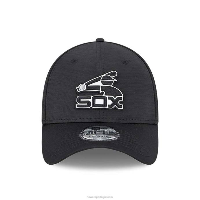 FFTN2174 New Era Boné chicago white sox mlb clubhouse black 39thirty stretch fit