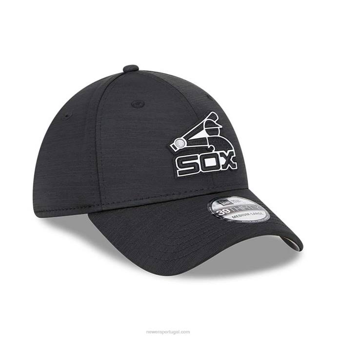 FFTN2174 New Era Boné chicago white sox mlb clubhouse black 39thirty stretch fit