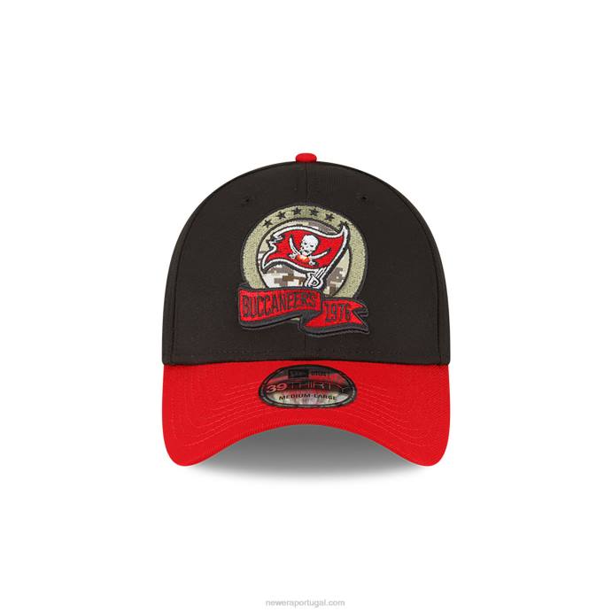 FFTN2175 New Era tampa bay buccaneers nfl salute to service boné preto 39thirty stretch fit