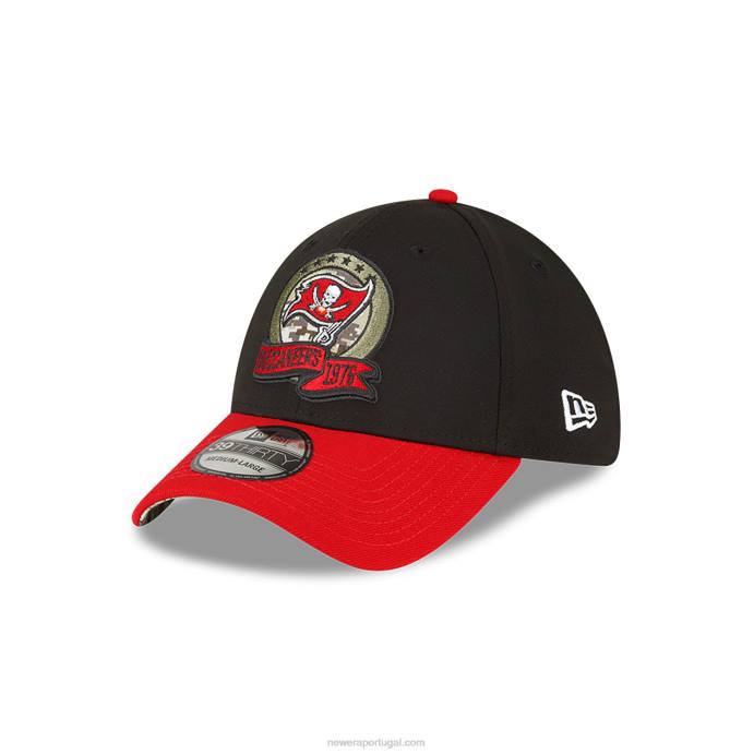 FFTN2175 New Era tampa bay buccaneers nfl salute to service boné preto 39thirty stretch fit