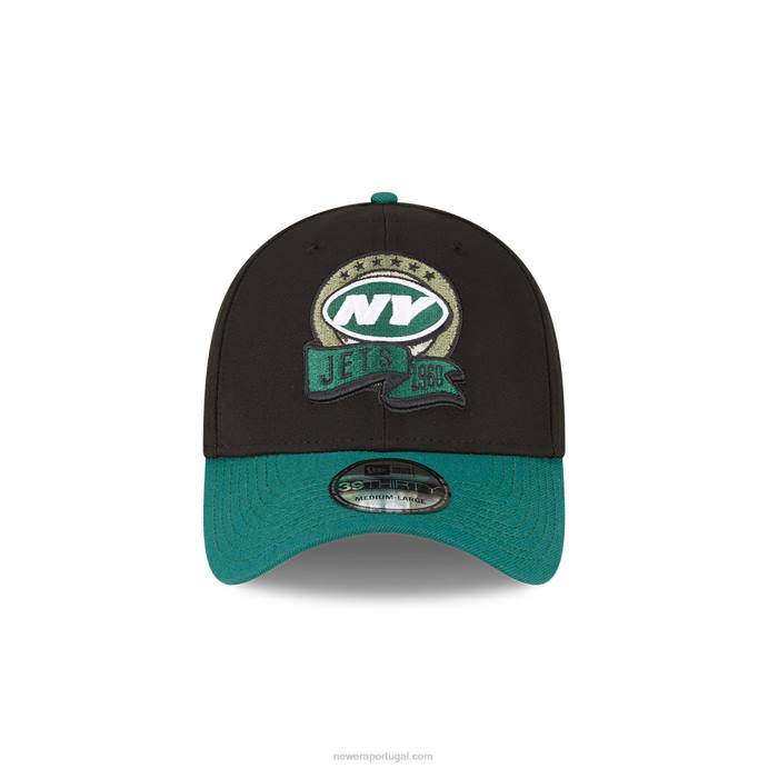 FFTN2178 New Era new yorks jets nfl salute to service boné preto 39thirty stretch fit