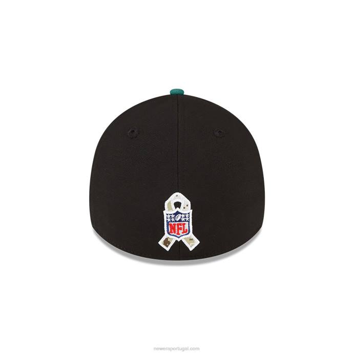 FFTN2178 New Era new yorks jets nfl salute to service boné preto 39thirty stretch fit