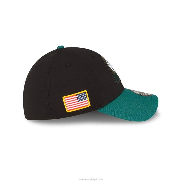 FFTN2178 New Era new yorks jets nfl salute to service boné preto 39thirty stretch fit