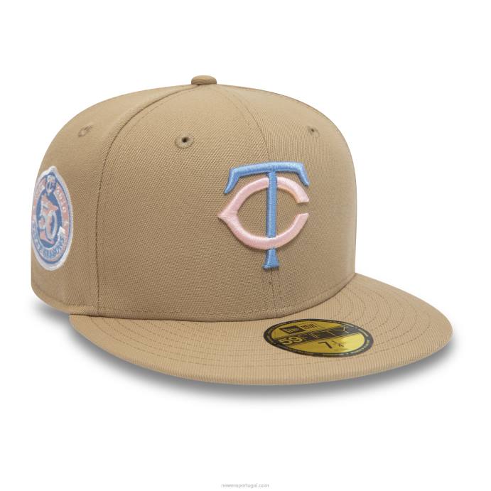 FFTN217 New Era Boné minnesota twins 50 temporadas camel 59fifty