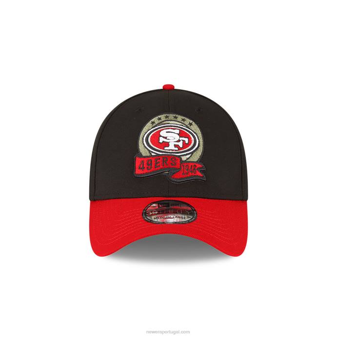 FFTN2181 New Era san francisco 49ers nfl salute to service boné preto 39thirty stretch fit