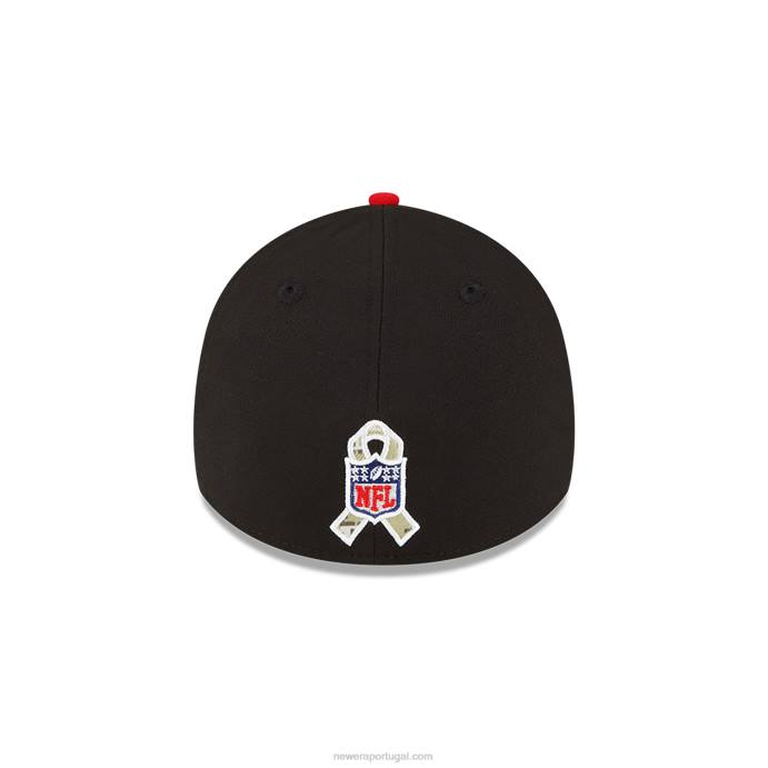 FFTN2181 New Era san francisco 49ers nfl salute to service boné preto 39thirty stretch fit