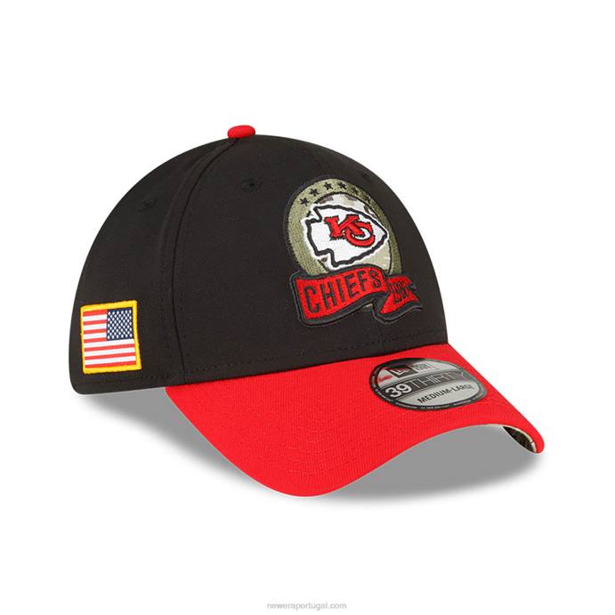 FFTN2187 New Era kansas city chiefs nfl salute to service boné preto 39thirty stretch fit