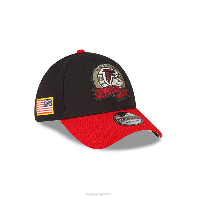 FFTN2190 New Era boné atlanta falcons nfl salute to service black 39thirty stretch fit