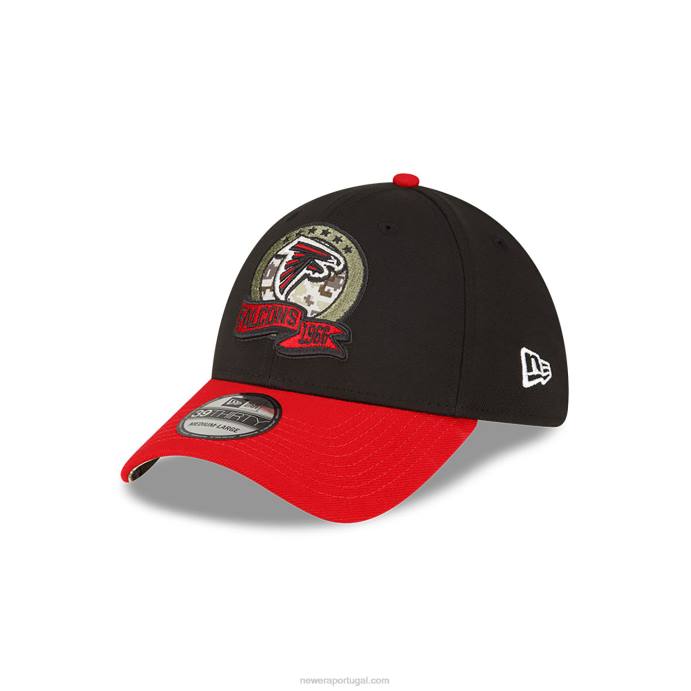 FFTN2190 New Era boné atlanta falcons nfl salute to service black 39thirty stretch fit