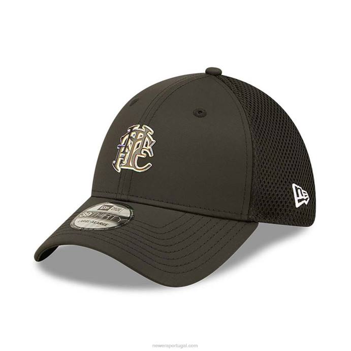 FFTN2192 New Era boné tottenham hotspur fc preto iridescente 39thirty stretch fit