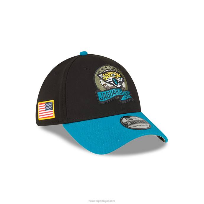 FFTN2196 New Era jacksonville jaguars nfl salute to service boné preto 39thirty stretch fit