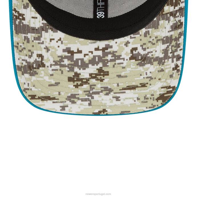 FFTN2196 New Era jacksonville jaguars nfl salute to service boné preto 39thirty stretch fit