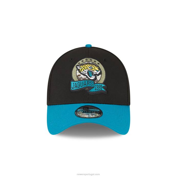 FFTN2196 New Era jacksonville jaguars nfl salute to service boné preto 39thirty stretch fit