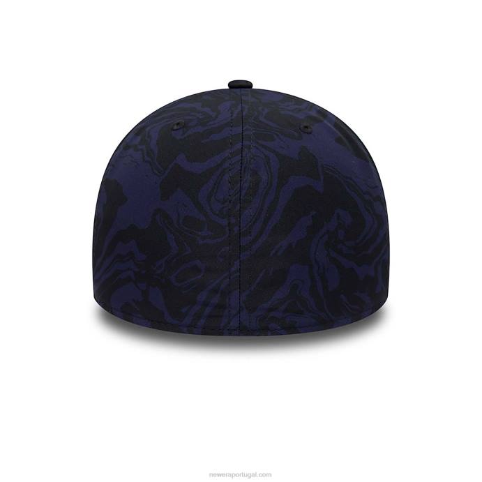 FFTN2198 New Era Boné inglês 39thirty com estampa all over de rugby e ajuste elástico navy