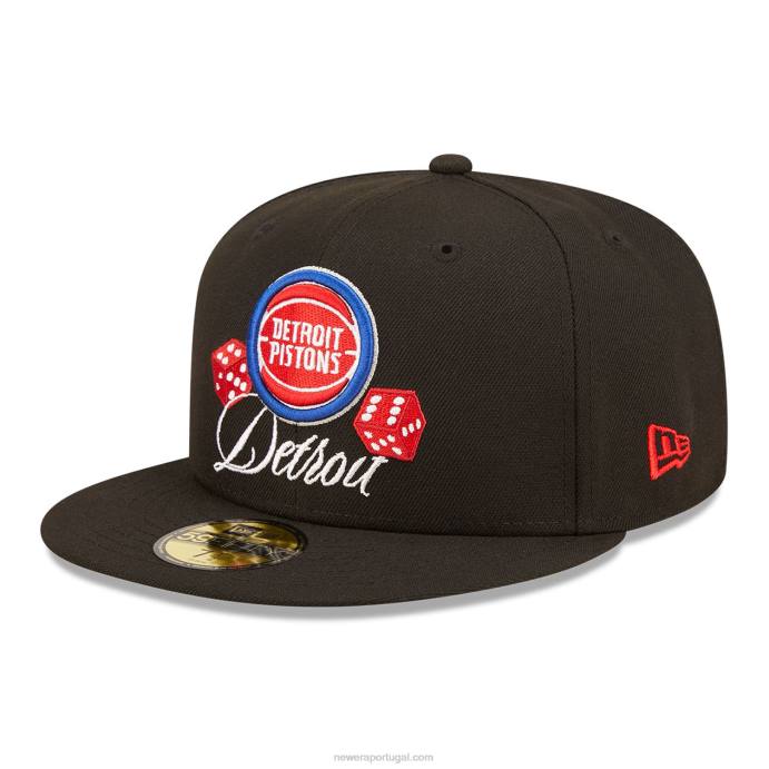 FFTN219 New Era tampa ajustada detroitpistons roller black 59fifty