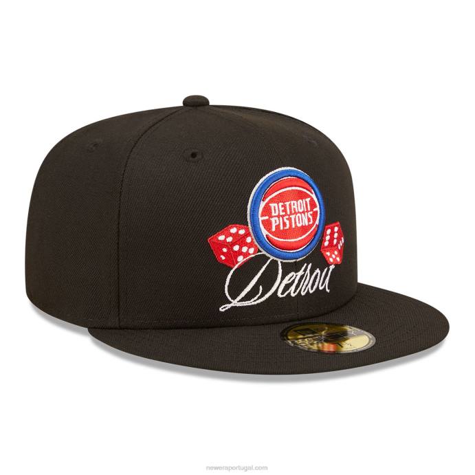 FFTN219 New Era tampa ajustada detroitpistons roller black 59fifty
