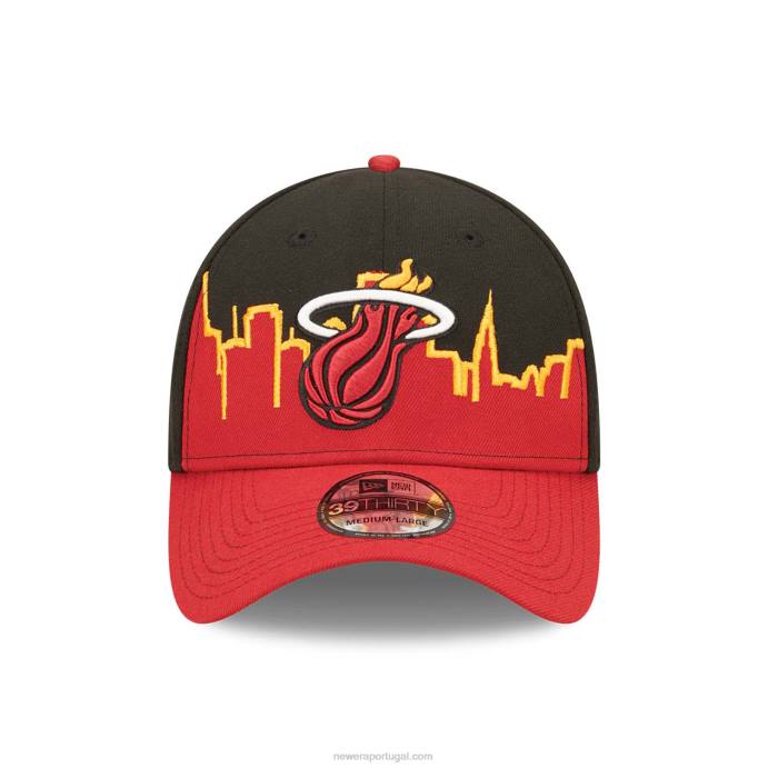 FFTN2202 New Era boné miami heat nba tip off 2022 preto 39thirty stretch fit