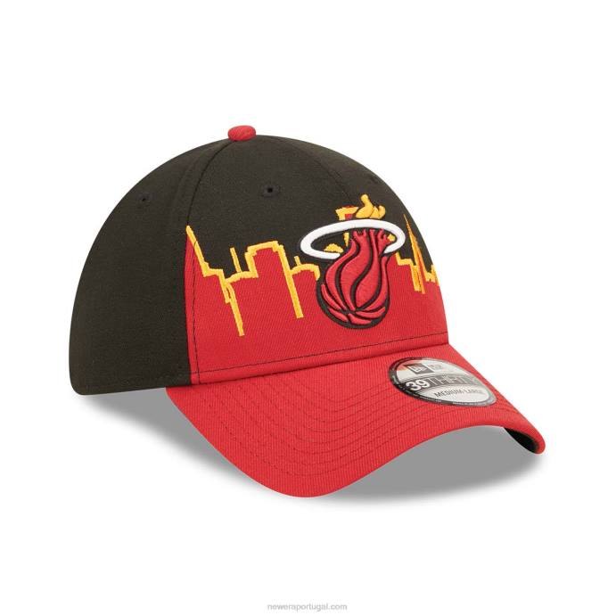 FFTN2202 New Era boné miami heat nba tip off 2022 preto 39thirty stretch fit