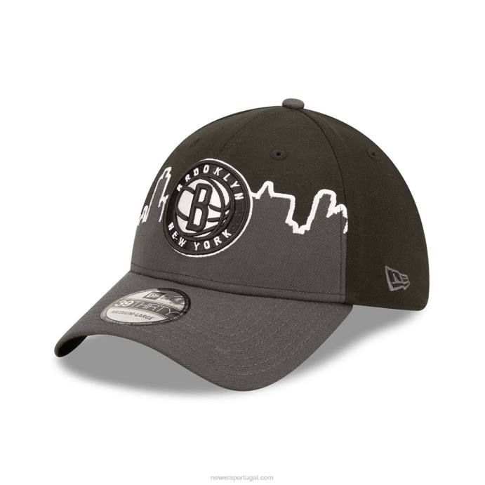FFTN2206 New Era boné brooklyn nets nba tip off 2022 preto 39thirty stretch fit